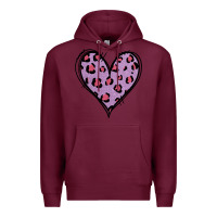 Burgundy Glitter Purple Leopard Heart Premium Hoodie - Jasminsmagicworld
