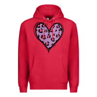 Cardinal Glitter Purple Leopard Heart Premium Hoodie - Jasminsmagicworld