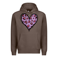Coffee Glitter Purple Leopard Heart Premium Hoodie - Jasminsmagicworld