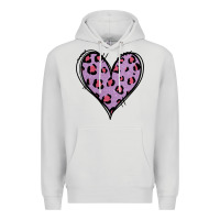 Dove Grey Glitter Purple Leopard Heart Premium Hoodie - Jasminsmagicworld