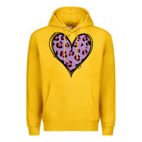 Lemon Glitter Purple Leopard Heart Premium Hoodie - Jasminsmagicworld