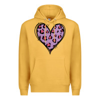 Mustard Glitter Purple Leopard Heart Premium Hoodie - Jasminsmagicworld