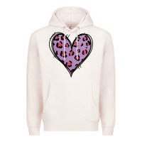 Pale Pink Glitter Purple Leopard Heart Premium Hoodie - Jasminsmagicworld