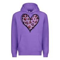 Purple Glitter Purple Leopard Heart Premium Hoodie - Jasminsmagicworld