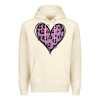 Sandshell Glitter Purple Leopard Heart Premium Hoodie - Jasminsmagicworld