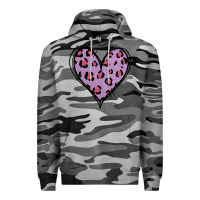 Slate Camo Glitter Purple Leopard Heart Premium Hoodie - Jasminsmagicworld