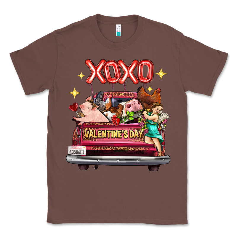 Valentine's Day Truck Farm Animals Cupid Xoxo Classic Tee by FaDigitalArtStudio | Teevron