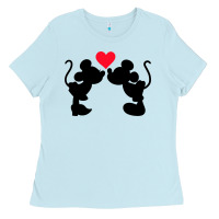 Baby Blue Minnie Mouse Ladies Tee - CowhideDigitalArt