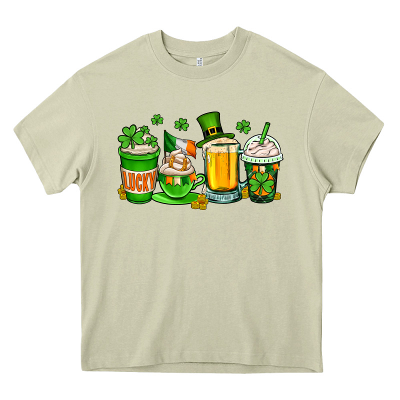St. Patrick's Day Coffee Cups Heavy Core Tee by OliviaCreatesArt | Teevron