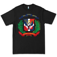 Black dominican republic flag national emblem republica dominicana t shirt Premium Tee - artisFamous