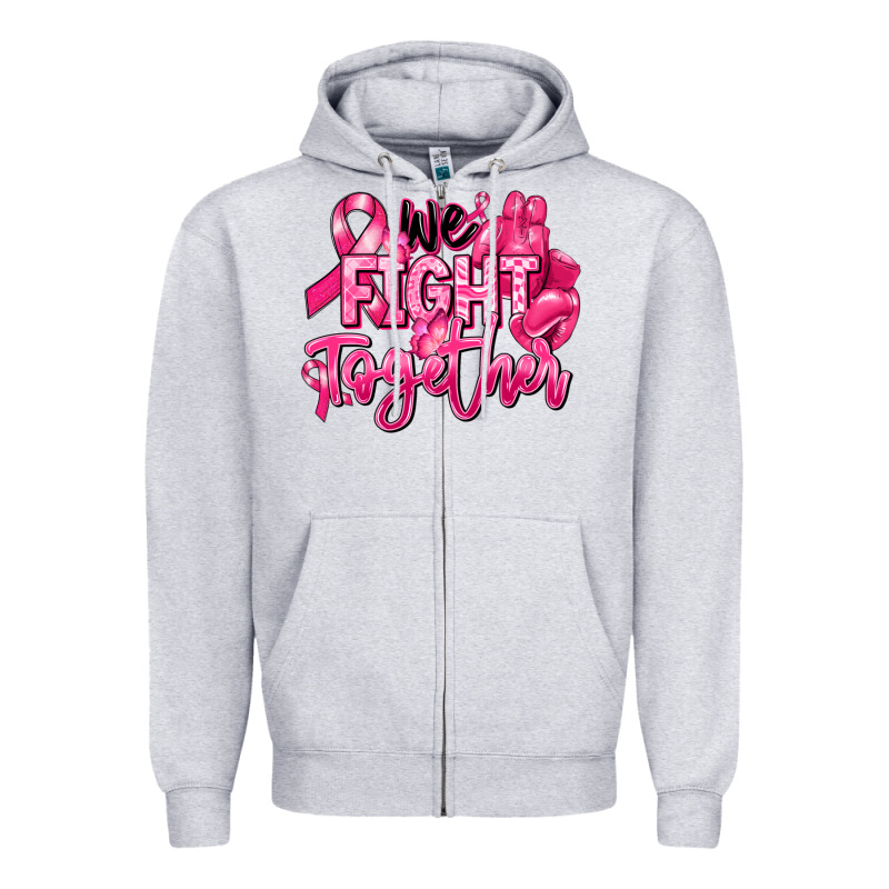 We Fight Together Breast Cancer Zipper Hoodie by RanaPortraitStore | Teevron