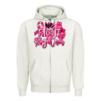 Oatmeal Heather we fight together breast cancer Zipper Hoodie - RanaPortraitStore