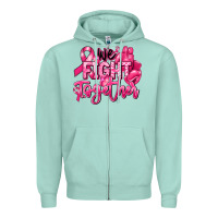 Seafoam we fight together breast cancer Zipper Hoodie - RanaPortraitStore