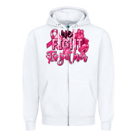 White we fight together breast cancer Zipper Hoodie - RanaPortraitStore