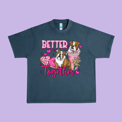 Be Mine Valentine Dog Urban Heavy Tee Designed By Cowhidedigitalart