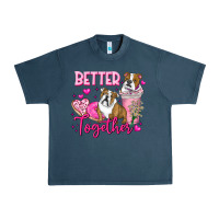Midnight Navy Be Mine Valentine Dog Urban Heavy Tee - CowhideDigitalArt