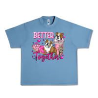 Pebble Blue Be Mine Valentine Dog Urban Heavy Tee - CowhideDigitalArt