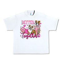 White Be Mine Valentine Dog Urban Heavy Tee - CowhideDigitalArt