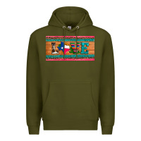 Army Green love texas sunflowers cactus cowhide license plate Premium Hoodie - Artiststas