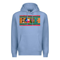 Colony Blue love texas sunflowers cactus cowhide license plate Premium Hoodie - Artiststas