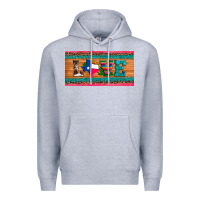 Heather Grey love texas sunflowers cactus cowhide license plate Premium Hoodie - Artiststas