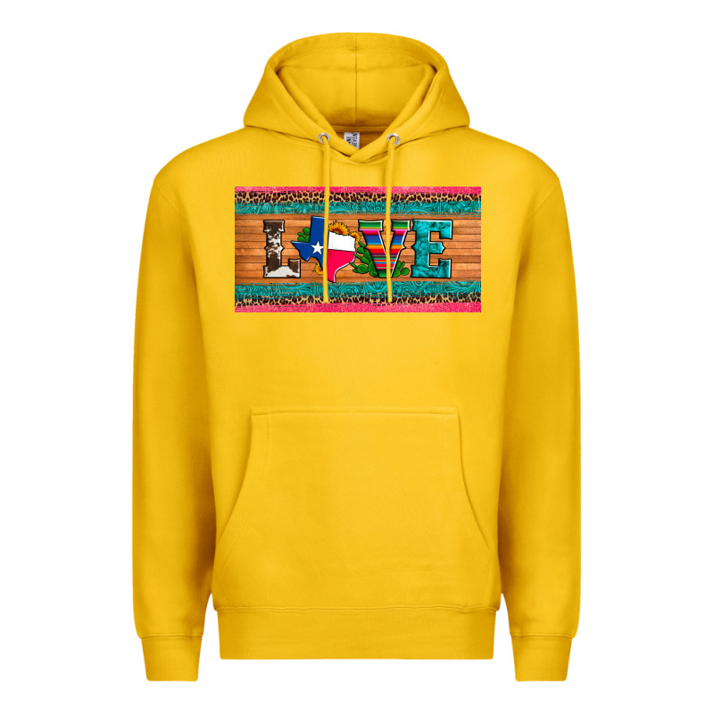 Love Texas Sunflowers Cactus Cowhide License Plate Premium Hoodie by Artiststas | Teevron