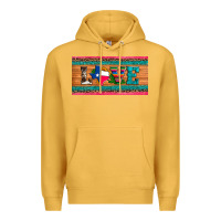 Mustard love texas sunflowers cactus cowhide license plate Premium Hoodie - Artiststas