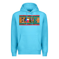 Ocean Blue love texas sunflowers cactus cowhide license plate Premium Hoodie - Artiststas