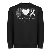 Peace Love Cure Lung Cancer Heavyweight Sweatshirt | Teevron