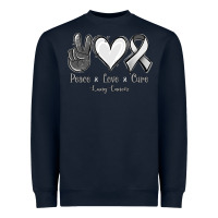Navy Peace Love Cure Lung Cancer Heavyweight Sweatshirt - Jasminsmagicworld