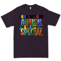 Plum look beyond autism and see someone special Premium Tee - FaDigitalArtStudio