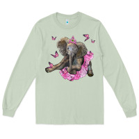 Matcha baby elephant with tutu Long Sleeve Tee - LillyAllenDesigns