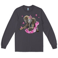 Smoke baby elephant with tutu Long Sleeve Tee - LillyAllenDesigns