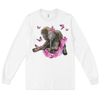 White baby elephant with tutu Long Sleeve Tee - LillyAllenDesigns