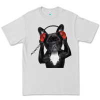 Dove Grey french bulldog dj style Premium Tee - artisFamous