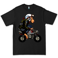 Black monkey bike cartoon Premium Tee - artisFamous
