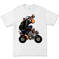 White monkey bike cartoon Premium Tee - artisFamous