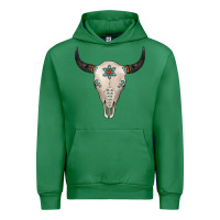 Emerald Turquoise Bull Skull Urban Hoodie - Jasminsmagicworld