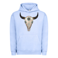 Pigment Grape Ice Turquoise Bull Skull Urban Hoodie - Jasminsmagicworld