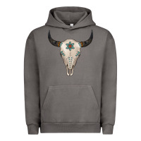 Pigment Tornado Turquoise Bull Skull Urban Hoodie - Jasminsmagicworld