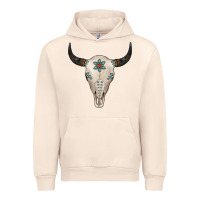 Sandshell Turquoise Bull Skull Urban Hoodie - Jasminsmagicworld