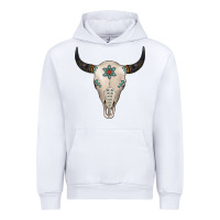 White Turquoise Bull Skull Urban Hoodie - Jasminsmagicworld