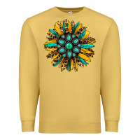 Antique Gold turquoise leopard sunflower Premium Sweatshirt - Jasminsmagicworld