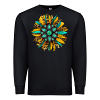 Black turquoise leopard sunflower Premium Sweatshirt - Jasminsmagicworld