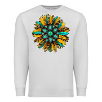Dove Grey turquoise leopard sunflower Premium Sweatshirt - Jasminsmagicworld