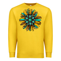 Turquoise Leopard Sunflower Premium Sweatshirt | Teevron
