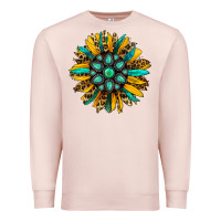 Pale Pink turquoise leopard sunflower Premium Sweatshirt - Jasminsmagicworld