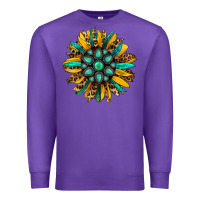 Purple turquoise leopard sunflower Premium Sweatshirt - Jasminsmagicworld