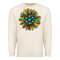 Sandshell turquoise leopard sunflower Premium Sweatshirt - Jasminsmagicworld