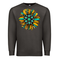 Smoke turquoise leopard sunflower Premium Sweatshirt - Jasminsmagicworld
